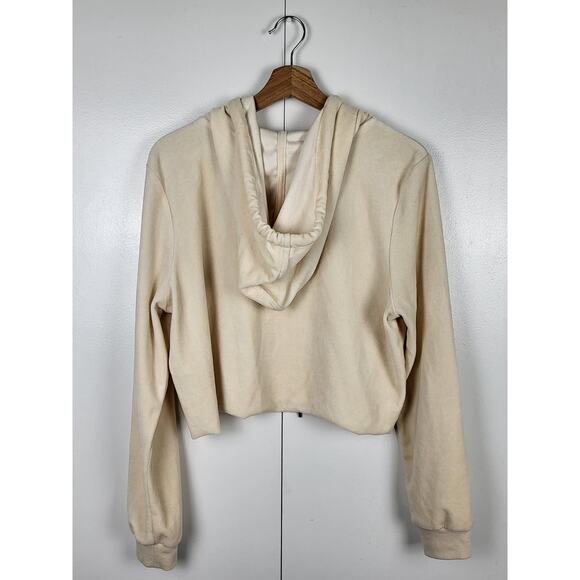 True Religion Velvet Cropped Pullover Sweatshirt Hoodie | Large - Picture 6 of 8